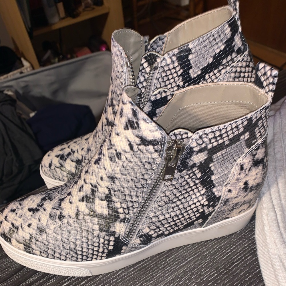 Steve Madden snakeskin wedge sneaker